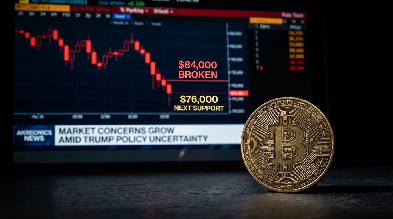 Bitcoin's Descent Below $84,000 Fuels Market Concerns, Eyes $76,000 Support - BTC, PUMP, PRESIDENT TRUMP trading analysis by Michael Steinbach and Biturai | biturai.com