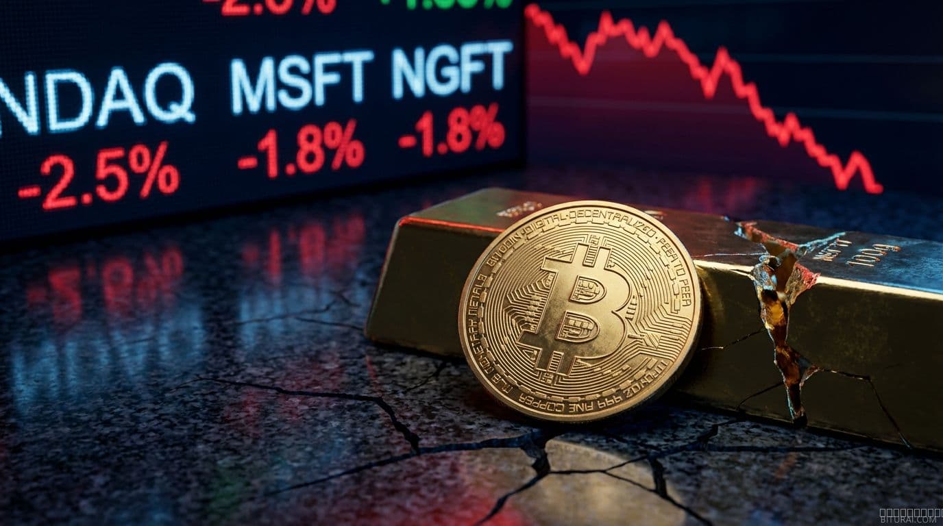 Bitcoin's Price Reacts to Gold's Volatility Amid Broader Market Downturn - cryptocurrency news by Michael Steinbach and Biturai | biturai.com
