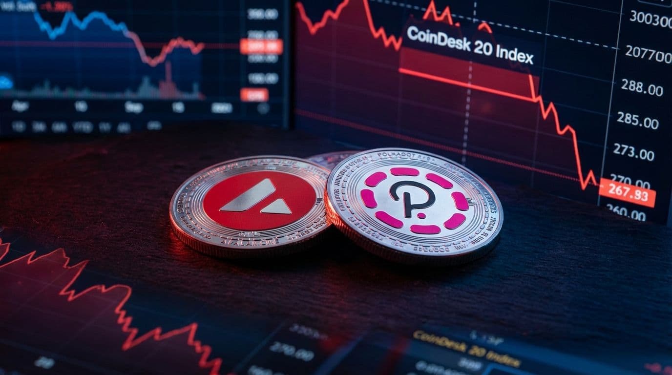 Market Correction Hits CoinDesk 20 AVAX and DOT See Significant Losses - DEFI, DOT, DISCORD trading analysis by Michael Steinbach and Biturai | biturai.com