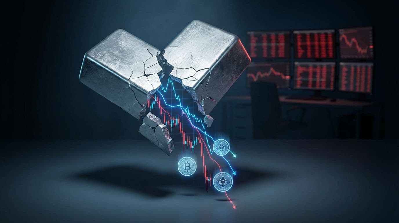 Silver’s Sudden Swings Trigger Crypto Liquidation Cascade - trading analysis by Michael Steinbach and Biturai | biturai.com