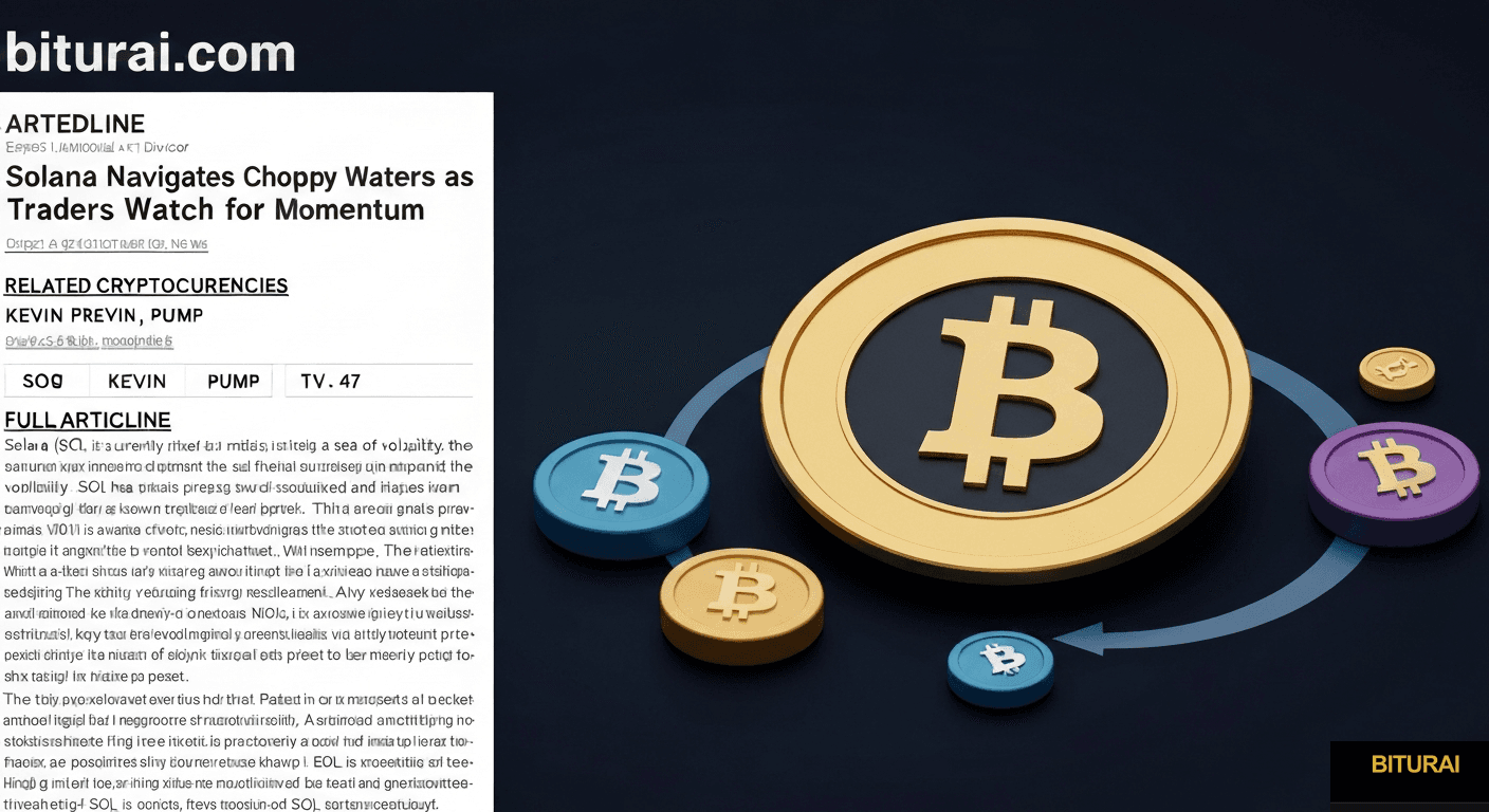 Solana Navigates Choppy Waters as Traders Watch for Momentum - SOL, KEVIN, PUMP trading analysis by Michael Steinbach and Biturai | biturai.com