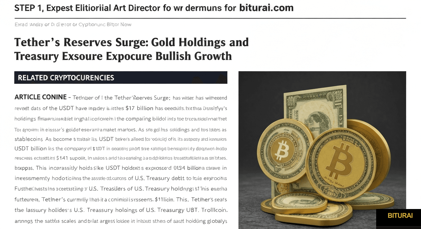Tether's Reserves Surge: Gold Holdings and Treasury Exposure Signal Bullish Growth - trading analysis by Michael Steinbach and Biturai | biturai.com
