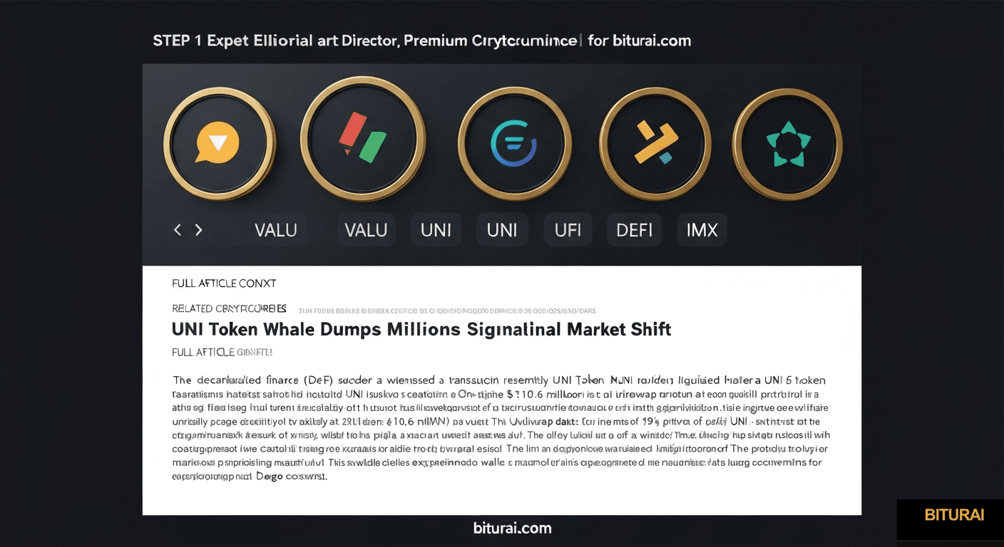 UNI Token Whale Dumps Millions Signaling Potential Market Shift - VALU, UNI, UNI trading analysis by Michael Steinbach and Biturai | biturai.com