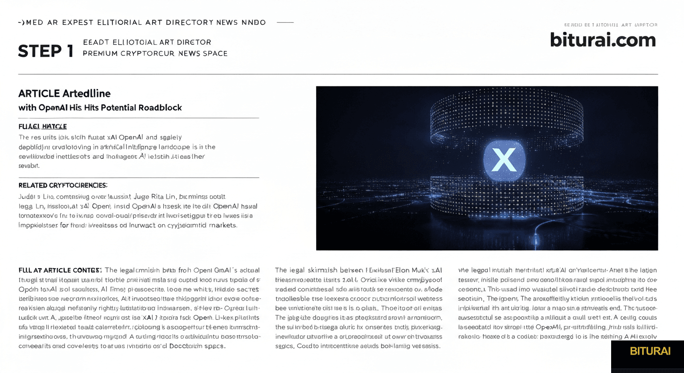 xAI Legal Battle with OpenAI Hits Potential Roadblock - trading analysis by Michael Steinbach and Biturai | biturai.com