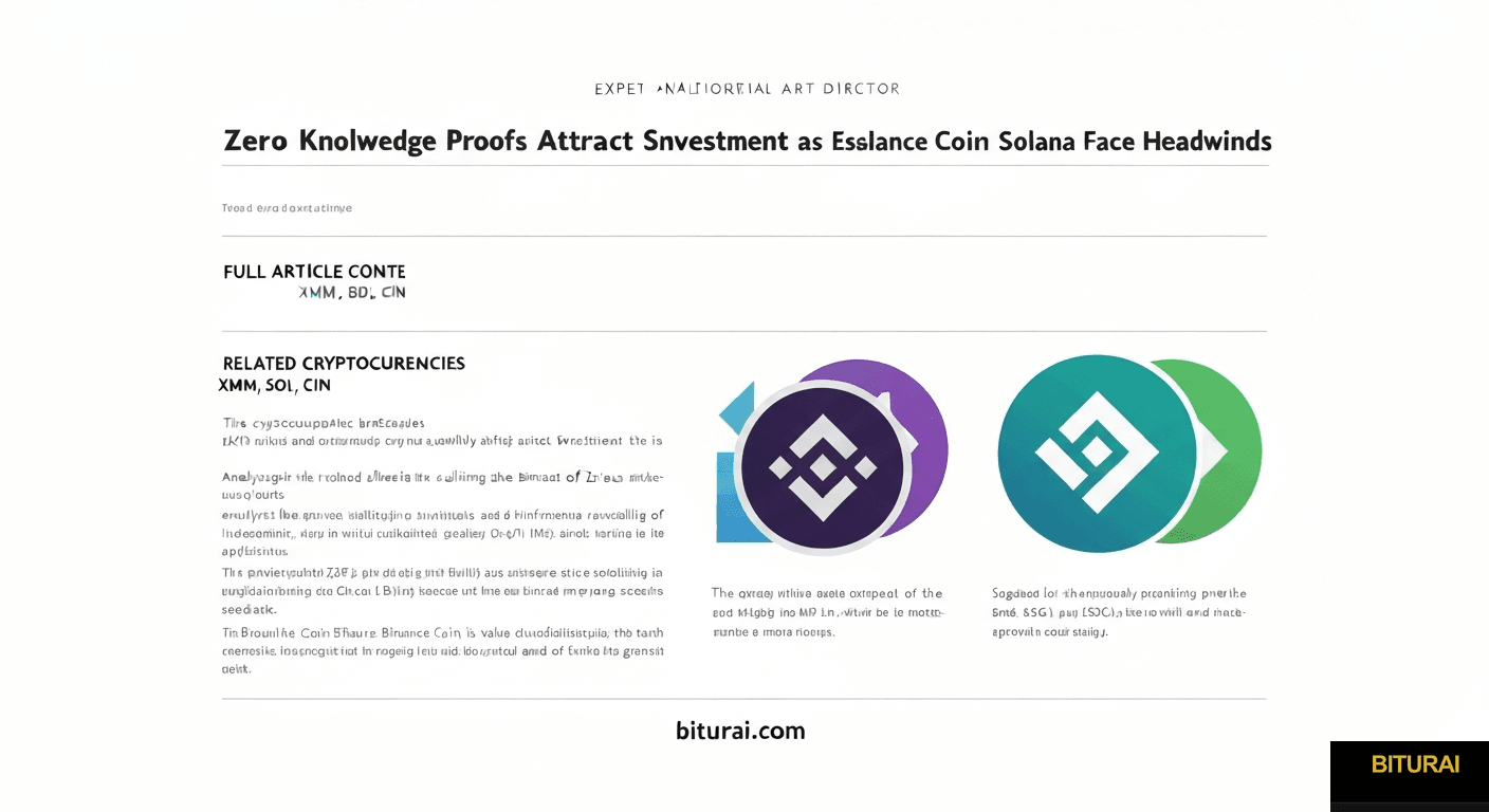 Zero Knowledge Proofs Attract Serious Investment as Binance Coin and Solana Face Headwinds - ZKP, SOL, XMM trading analysis by Michael Steinbach and Biturai | biturai.com